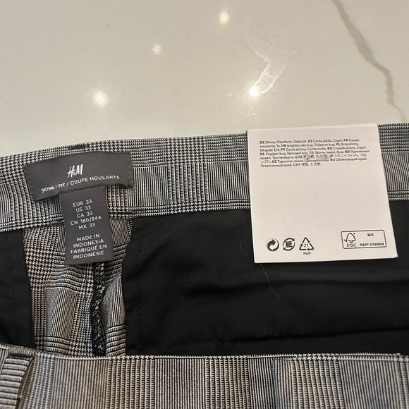 H&M Men’s Skinny Fit Cropped Cuffed Pants Size 33/32 - Picture 5 of 6